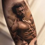 Wolverine tattoo by Inal Bersekov #InalBersekov #movietattoos #blackandgrey #realism #realistic #hyperrealism #Wolverine #xmen #superhero #hero #warrior #abs #hottie #guy #HughJackman #tattoooftheday