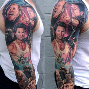 A Big Trouble in Little Chine sleeve by Paul Acker (IG—paulackertattoo). #BigTroubleInLittleChina #color #kungfu #PaulAcker #portrait