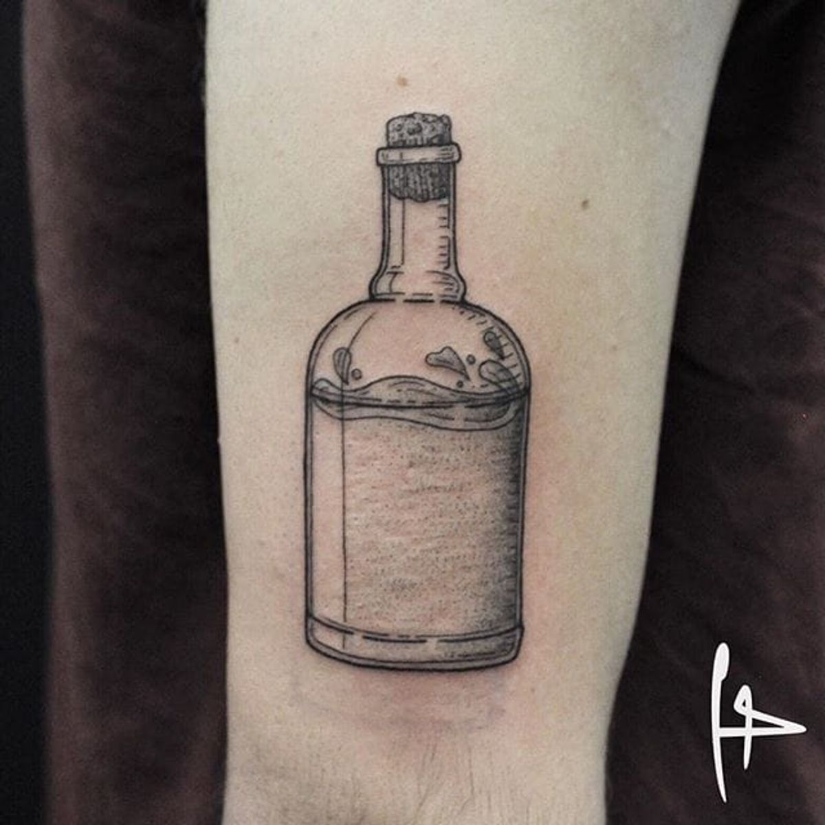 Tattoo uploaded by Stacie Mayer • Rum bottle tattoo by Harry Plane. 