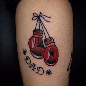 Boxing Gloves Tattoo by Justin Wayne #boxinggloves #boxing #sport #JustinWayne