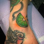 Lime Tattoo by Christina Platis #lime #limetattoo #citrus #citrustattoo #fruit #fruittattoo #ChristinaPlatis
