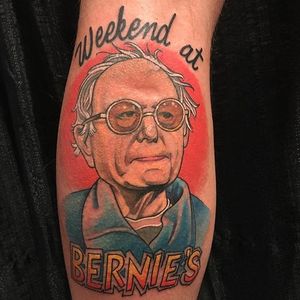 Bernie Sanders portrait tattoo by Ryan Kaufman. #portrait #BernieSanders #election2016 #2016