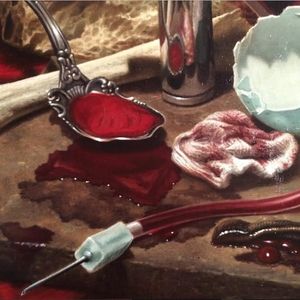 The level of detail in Nick Baxter's paintings is beyond amazing ((IG—burningxhope). #artshow #BloodRituals #fineare #gallery #NickBaxter #paintings #RitualMagic #SacredTattooNYC