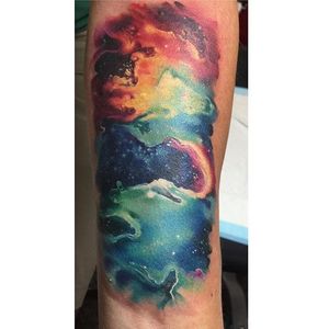 Colorful galaxy piece. Tattoo by Maija Arminen. #realism #colorrealism #MaijaArminen #galaxy #space
