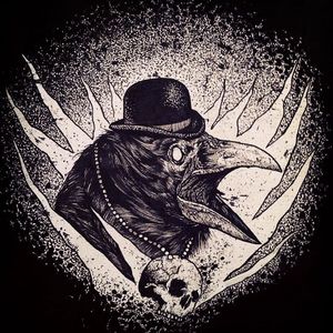 Crow illustration by Jean-Luc Navette. #JeanLucNavette #blackwork #vintage #gothic #crow #dark #macabre
