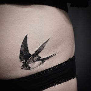 Swallow tattoo by JeongHwi #JeongHwi #blackandgrey #realistic #swallow #bird