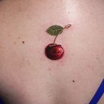 Tiny realistic cherry tattoo by @balan_tattoo. #tiny #miniature #realism #colorrealism #cherry #fruit #balan_tattoo