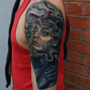 Medusa tattoo by Jordan Croke #JordanCroke #realistic #portrait #medusa