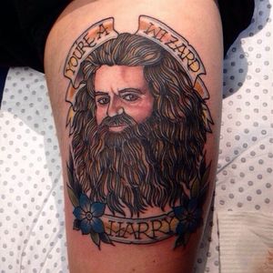 A cheeky traditional portrait of Hagrid by an unkown artist. #Hagrid #HarryPotter #traditional