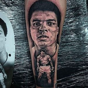 Muhammad Ali Tattoo by Kit Maxwell @KitTattooz #KitMaxwellTattoo #MuhammadAli #MuhammadAliTattoo #CassiusMarcellusClay #CassiusClayTattoo #Tribute #GOAT #TheGreatest #Boxing #Champion