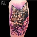 Cat Tattoo by Tiggy Tuppence #cat #cattattoo #watercolor #watercolortattoo #colortattoos #brighttattoos #contemporary #londonartist #TiggyTuppence