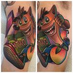 Crash Bandicoot Tattoo by Andy Walker #CrashBandicoot #CrashBrandicootTattoos #PlayStationTattoos #GamingTattoos #GamerTattoos #Gaming #AndyWalker