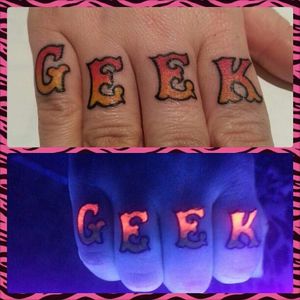 Jenny's UV tattoo #UV #geek #knuckle