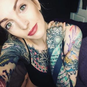 Tattoo uploaded by Rebecca • Tattoos by Glenn Cuzen, on Jade Cuzen  #GlennCuzen #JadeCuzen #bodysuit #geometric #mandala #blackwork (Photo from  Glenn's Instagram) • Tattoodo