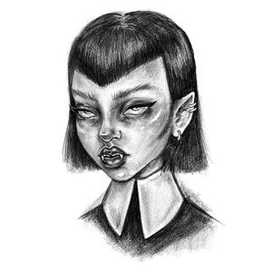 Vampire Babe by Deanna Richmond (via IG-dearich) #artshare #illustration #fineart #goth #deandri