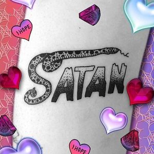 Satan via instagram josehateslife #satan #snake #serpent #popart #surreal #josehateslife