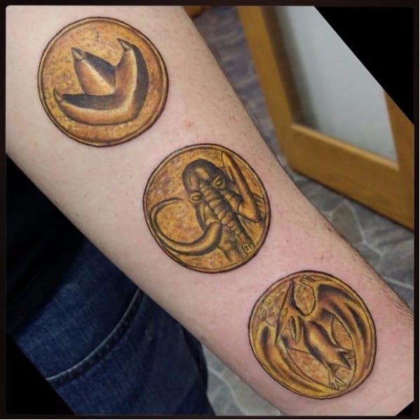 Tattoo uploaded by Bryan PoloEscobar  My first tattoo and its the green  power rangers power coin By James Michael Ray Boyd IGjamesdoestattoos  newschool PowerRangers  Tattoodo