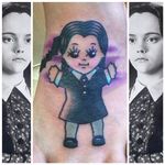 Wednesday Addams Kewpie Doll Tattoo by Cass Bramley #kewpiedoll #kewpie #CassBramley #WednesdayAddams