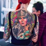 Stunning back tattoo, photo by Kamila Burzymowska #KamilaBurzymowska #backtattoo #back #warrior #woman #backpiece #photography