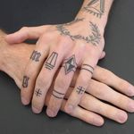 Finger tattoos by Indy Voet. #IndyVoet #line #ring #minimalist #simple #handpoke #microtattoo