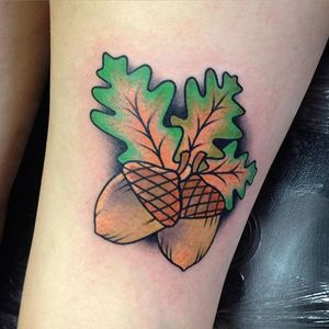 Acorn Tattoo by Martin Fletcher #acorn #plant #tree #MartinFletcher