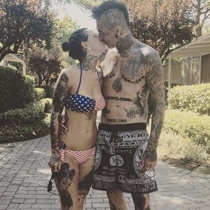 Kristina and Mike via Instagram @herzbluttattoodornbirn #tattooedcouple #relationshipgoals #couple