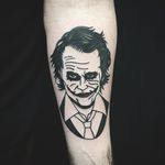 Joker Tattoo by Matt Cooley #traditional #traditionalportrait #MattCooley #Joker