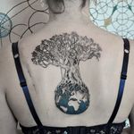 Tree tattoo tattoo by Marie Roura #MarieRoura #graphic #spiritual #tree #earth