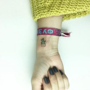 Cute cactus tattoo by Cagri Durmaz