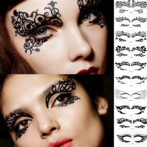 Black and Lacey Temporary Eyeshadow Tattoos for high end fashion #Temporary #Eyeshadow #Eyemakeup #EyeshadowTattoo #Makeup #Makeupart