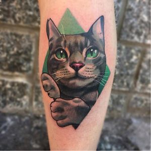 Cute cat tattoo by Michela Bottin #MichelaBottin #cat