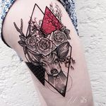 Fawn tattoo by Jessica Svartvit #geometric #deer #fawn #JessicaSvartvit