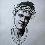 Morrissey. (via IG - daniel_kickflip_tattooer) #Portraits #Celebrities #Flash #Morrissey #TheSmiths
