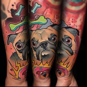 New school pug tattoo by Lehel Chaos. #abstract #newschool #LehelChaos #dog #pug