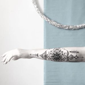 Geometric mandala tattoo by Petra Hlaváčková #PetraHlaváčková #geometric #shape #mandala