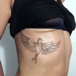 Bird tattoo design by Ira Shmarinova #linework #dotwork #side #blackwork #bird #IraShmarinova