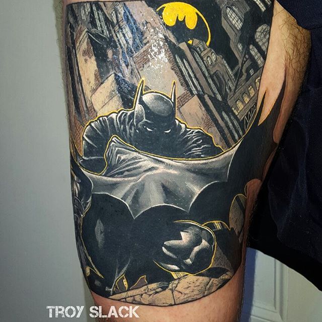 Venetian Tattoo Gathering : Tattoos : Half-Sleeve : Batman gargoyle black  and grey