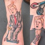 Trump on a scooter tattoo by Adam Bee. #donaldtrump #election2016 #2016 #lol
