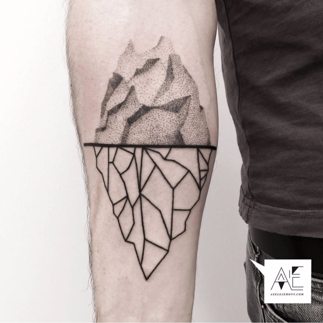 Geometric minimalist iceberg tattoo on the left rib cage  Circle tattoos Geometric  iceberg tattoo Geometric tattoo