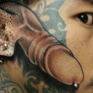 Oh no you did not! This type of insanity is reserved for a special breed of human.  If you ever see this man on the street, give him the respect he deserves. #facetattoo #penis #notapenis