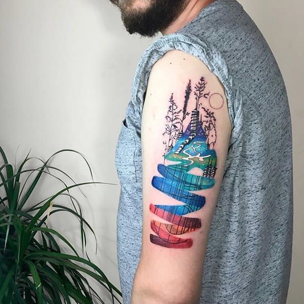 Conceptual tattoo by Gülşah Karaca. #GulsahKaraca #illustrative #graphic #technicolor #trippy