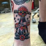 Tattoo by Joel Janiszyn #Telescope #TelescopeTattoo #TelescopeTattoos #traditional #FunTattoos #JoelJaniszyn