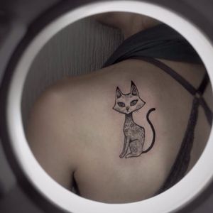 Cat tattoo by Maria Velik #MariaVelik #illustrative #linework #cat