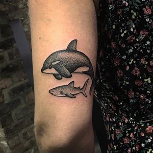 Whale Tattoo by Sarah Whitehouse #whale #whaletattoo #dotworkanimal #dotwork #dotworktattoo #animal #SarahWhitehouse