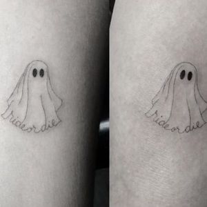 Ghost tattoo by Dr. Woo #Disney #celebrity #tattooedcelebrity #tattooedcelebrities