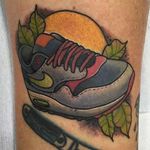 Nike Tattoo by Sergio Reyes #nike #niketattoo #nikeshoes #sneaker #sneakertattoo #sneakers #shoes #sports #sportattoos #SergioReyes