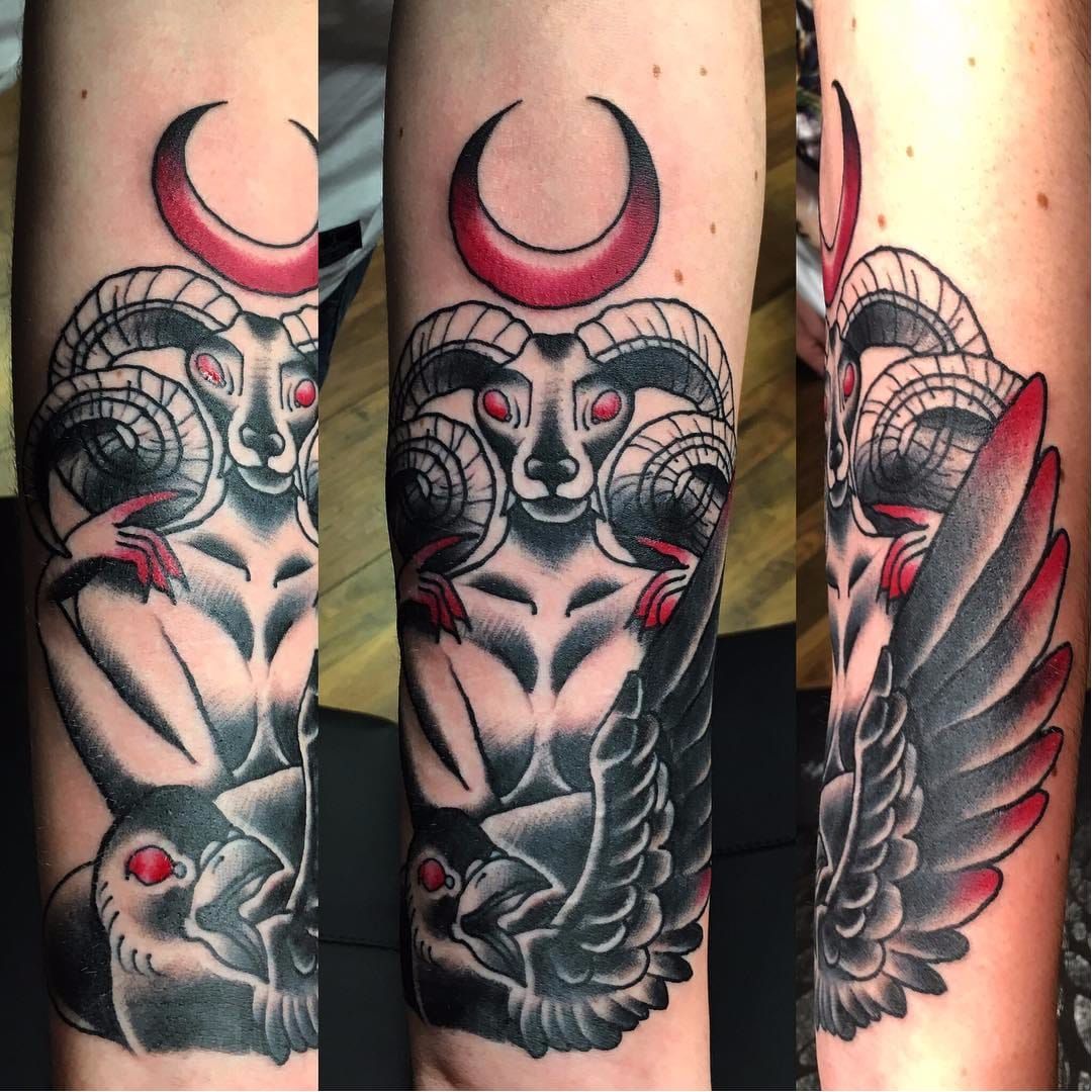 Tattoo uploaded by Tamy Antunes • #baphomet #kamaykass #traditionaltattoo •  Tattoodo