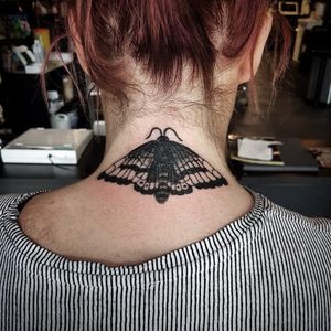 Moth tattoo by Avalon Rose #AvalonRose #blackwork #blacktatooing #moth
