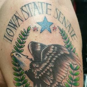 This state senator loves being in the Iowa State Senate so much, he got this tattoo! #iowa #senate #eagle