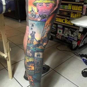 What better use of a leg than to honor the memory of the Vietnam War? By Caleb Cashew at Fortunate Sun (via IG—calebcashew) #calebcashew #fortunatesun #legsleeve #vietnam